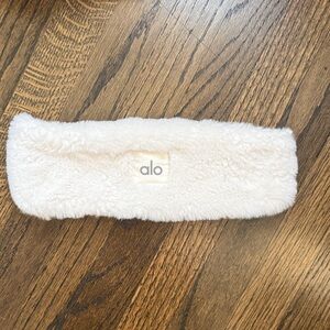 ALO Yoga White faux fur Headband